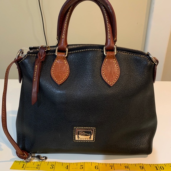 Dooney & Bourke Handbags - Dooney & Bourke Dillen Crossbody Satchel Black & Tan Leather Handbag NO STRAP!